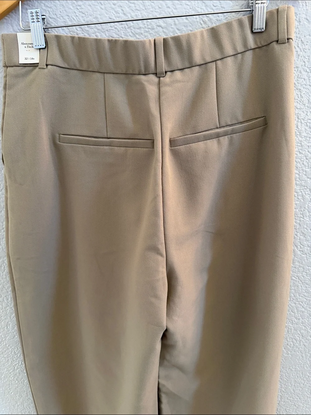 Abercrombie & Fitch Curved Sloane Tailored Trouser Pants Taupe Size 32 High Rise - Picture 5 of 7